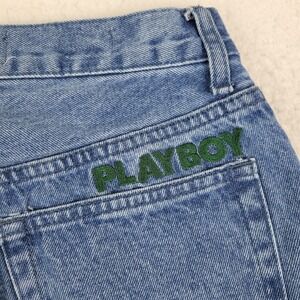 Playboy by PacSun Jeans Mens 28x32 Blue Vintage Loose Straight Denim Embroidered
